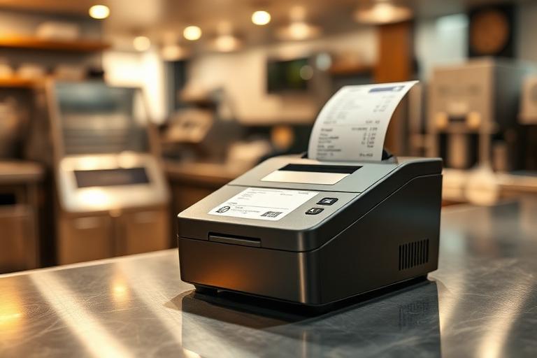 Stampante termica in cucina che stampa una comanda