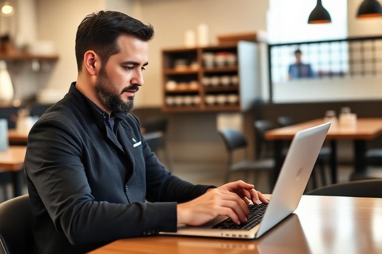 Manager pianifica i turni del personale al laptop