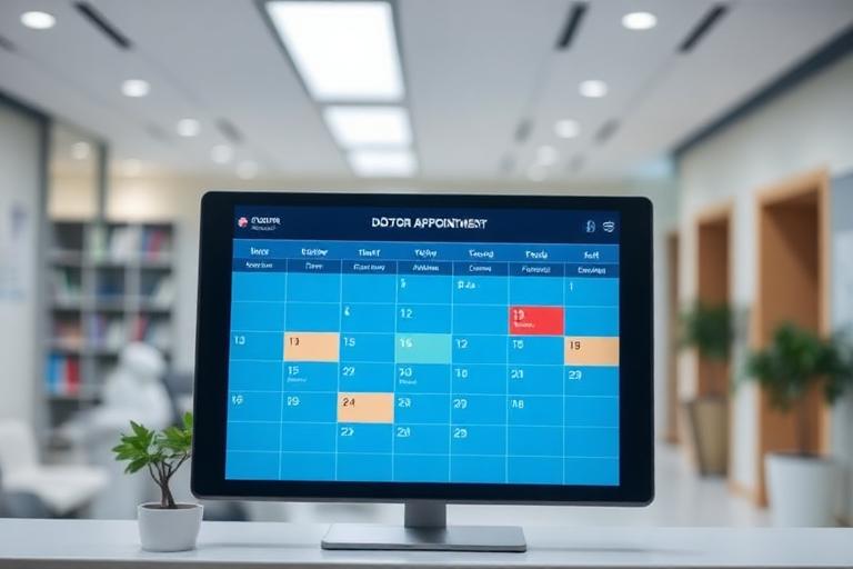 Monitor con calendario appuntamenti multi-professionista in clinica